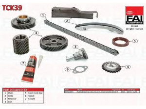 FAI AutoParts TCK39 pavaros grandinės komplektas 
 Variklis -> Variklio uždegimo laiko reguliavimo kontrolė -> Sinchronizavimo grandinė/įtempiklis/kreiptuvas -> Pavaros grandinės komplektas
ME190012