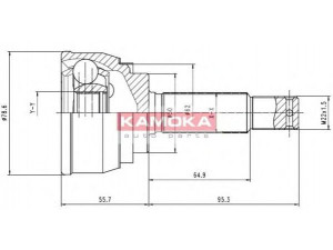 KAMOKA 6284 jungčių komplektas, kardaninis velenas 
 Ratų pavara -> Sujungimai/komplektas
MB 176872, MB 297376, MB 297377