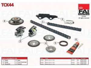 FAI AutoParts TCK44 pavaros grandinės komplektas 
 Variklis -> Variklio uždegimo laiko reguliavimo kontrolė -> Sinchronizavimo grandinė/įtempiklis/kreiptuvas -> Pavaros grandinės komplektas
1302841B00, 1302841B10