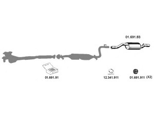 EBERSPÄCHER 012001 išmetimo sistema 
 Išmetimo sistema -> Išmetimo sistema, visa