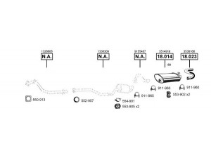 ASMET VO185430 išmetimo sistema 
 Išmetimo sistema -> Išmetimo sistema, visa