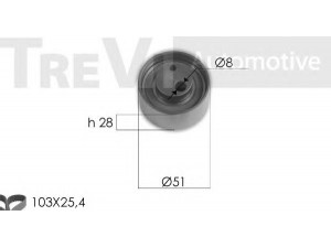 TREVI AUTOMOTIVE KD1414 paskirstymo diržo komplektas 
 Techninės priežiūros dalys -> Papildomas remontas