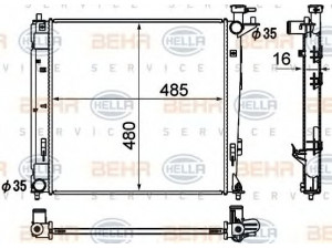 HELLA 8MK 376 790-461 radiatorius, variklio aušinimas 
 Aušinimo sistema -> Radiatorius/alyvos aušintuvas -> Radiatorius/dalys
25310-2Y000, 25310-2Y001