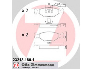 ZIMMERMANN 23218.180.1 stabdžių trinkelių rinkinys, diskinis stabdys 
 Techninės priežiūros dalys -> Papildomas remontas
9947982, 9947996