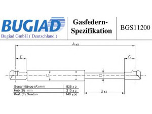 BUGIAD BGS11200 dujinė spyruoklė, galinis langas 
 Kėbulas -> Dujinės spyruoklės
8731.G4