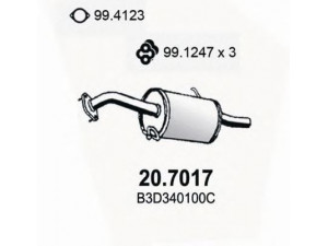 ASSO 20.7017 galinis duslintuvas 
 Išmetimo sistema -> Duslintuvas
B3D340100C, ZL0640100A