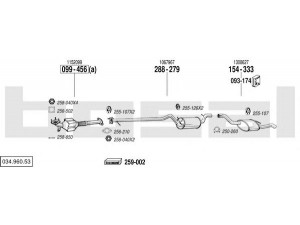 BOSAL 034.960.53 išmetimo sistema 
 Išmetimo sistema -> Išmetimo sistema, visa