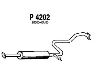 FENNO P4202 vidurinis duslintuvas 
 Išmetimo sistema -> Duslintuvas
20300-40U00