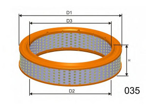 MISFAT RM925 oro filtras 
 Filtrai -> Oro filtras
0545657, 11545657