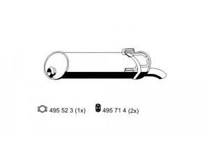 ERNST 510004 galinis duslintuvas 
 Išmetimo sistema -> Duslintuvas
1726 79, 1726 85, 1726 94, 1726 E0