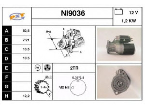 SNRA NI9036 starteris 
 Elektros įranga -> Starterio sistema -> Starteris
2330006W61, 2330007G00, 2330017C60