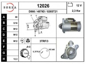 EAI 12026 starteris 
 Elektros įranga -> Starterio sistema -> Starteris
RF5C18400, M2T88671