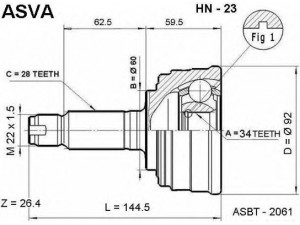 ASVA HN-23 jungčių komplektas, kardaninis velenas 
 Ratų pavara -> Sujungimai/komplektas
44305-DS4-030, 44305-SD4-010, 44305-SD4-030