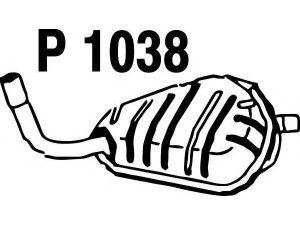 FENNO P1038 galinis duslintuvas 
 Išmetimo sistema -> Duslintuvas
51765427, 51813719