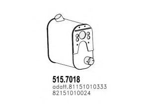 ASSO 515.7018 vidurinis / galinis duslintuvas 
 Išmetimo sistema -> Duslintuvas
81151010333, 82151010024