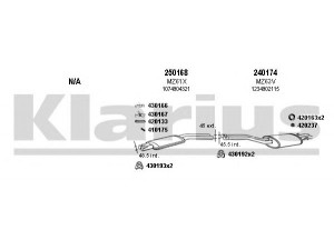 KLARIUS 600176E išmetimo sistema 
 Išmetimo sistema -> Išmetimo sistema, visa