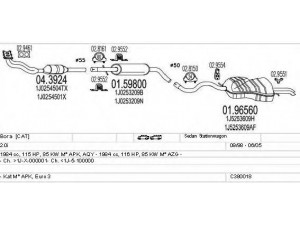 MTS C380018002810 išmetimo sistema 
 Išmetimo sistema -> Išmetimo sistema, visa