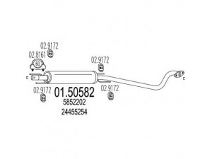 MTS 01.50582 vidurinis duslintuvas 
 Išmetimo sistema -> Duslintuvas
24455254, 5852202