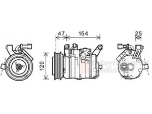 VAN WEZEL 0700K120 kompresorius, oro kondicionierius 
 Oro kondicionavimas -> Kompresorius/dalys
5058030AB, 5058030AC