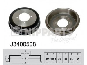 NIPPARTS J3400508 stabdžių būgnas 
 Stabdžių sistema -> Būgninis stabdys -> Stabdžių būgnas
58411-34000