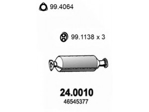 ASSO 24.0010 katalizatoriaus keitiklis 
 Išmetimo sistema -> Katalizatoriaus keitiklis
46545377, 46545381, 46545385, 46746749