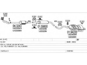 MTS C020192000557 išmetimo sistema 
 Išmetimo sistema -> Išmetimo sistema, visa