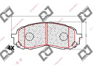 DJ PARTS BP1836 stabdžių trinkelių rinkinys, diskinis stabdys 
 Techninės priežiūros dalys -> Papildomas remontas
26296-AE150, 26296-AE200, 26296AE150