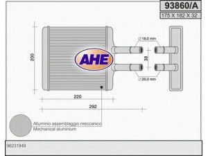 AHE 93860/A šilumokaitis, salono šildymas 
 Šildymas / vėdinimas -> Šilumokaitis
96190674, 96231949