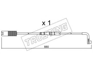 TRUSTING SU.207 įspėjimo kontaktas, stabdžių trinkelių susidėvėjimas 
 Stabdžių sistema -> Susidėvėjimo indikatorius, stabdžių trinkelės
34 35 6 763 667, 34 35 6 768 597
