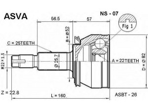 ASVA NS-07 jungčių komplektas, kardaninis velenas 
 Ratų pavara -> Sujungimai/komplektas
39100-50A00, 39100-50A10, 39100-50A11