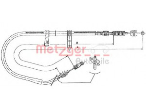 METZGER 17.068 trosas, stovėjimo stabdys 
 Stabdžių sistema -> Valdymo svirtys/trosai
B09244420, B09244420A, B09244420B
