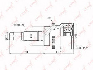 LYNXauto CO-7510A jungčių komplektas, kardaninis velenas 
 Ratų pavara -> Sujungimai/komplektas
43410-87402, 43410-87406, 43410-87408