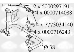 SASIC T251022 remonto komplektas, stabilizatoriaus pakaba