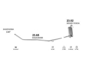 POLMO POLMO09753 išmetimo sistema 
 Išmetimo sistema -> Išmetimo sistema, visa