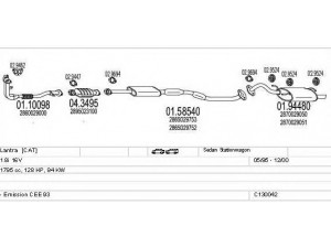 MTS C130042001894 išmetimo sistema 
 Išmetimo sistema -> Išmetimo sistema, visa