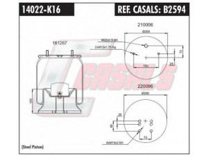 CASALS B2594 dėklas, pneumatinė pakaba