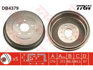 TRW DB4379 stabdžių būgnas 
 Stabdžių sistema -> Būgninis stabdys -> Stabdžių būgnas
J4243126081