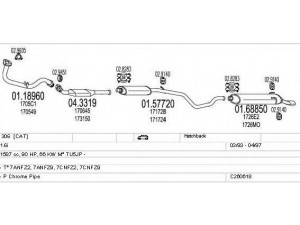 MTS C260618006394 išmetimo sistema 
 Išmetimo sistema -> Išmetimo sistema, visa