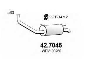 ASSO 42.7045 galinis duslintuvas 
 Išmetimo sistema -> Duslintuvas
WDV100260