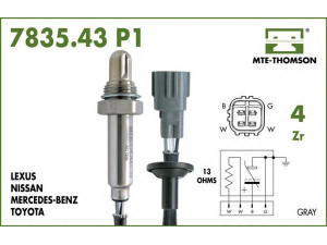 MTE-THOMSON 7835.43.035P1 lambda jutiklis 
 Variklis -> Variklio elektra
89465-12550, 89465-12550