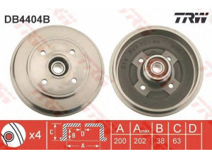 TRW DB4404B stabdžių būgnas 
 Stabdžių sistema -> Būgninis stabdys -> Stabdžių būgnas
4706672, 4706672 KIT, 4706673, 4706673 KIT