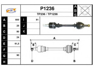 SNRA P1236 kardaninis velenas 
 Ratų pavara -> Kardaninis velenas
3272F6, 3272F8