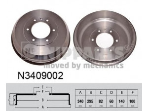NIPPARTS N3409002 stabdžių būgnas 
 Stabdžių sistema -> Būgninis stabdys -> Stabdžių būgnas
8-98030-385-0