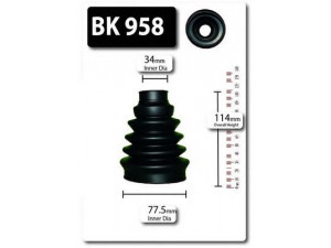 SHAFTEC BK958 gofruotoji membrana, kardaninis velenas 
 Ratų pavara -> Gofruotoji membrana