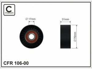 CAFFARO 106-00 kreipiantysis skriemulys, V formos rumbuotas diržas 
 Diržinė pavara -> V formos rumbuotas diržas/komplektas -> Laisvasis/kreipiamasis skriemulys
12557554