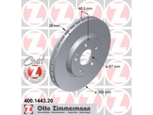 ZIMMERMANN 400.1443.20 stabdžių diskas 
 Stabdžių sistema -> Diskinis stabdys -> Stabdžių diskas
5098 063AA, 5098 064AA, 203 421 0512