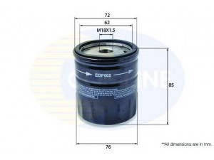 COMLINE EOF002 alyvos filtras 
 Techninės priežiūros dalys -> Techninės priežiūros intervalai
MLS000-530, 5009285, 5016786, 650381