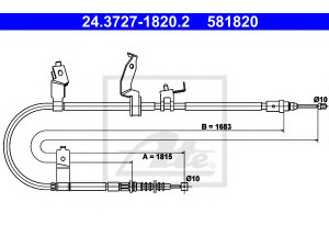 ATE 24.3727-1820.2 trosas, stovėjimo stabdys 
 Stabdžių sistema -> Valdymo svirtys/trosai
C236-44-410C, C236-44-410D, C236-44-410E