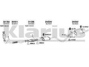 KLARIUS 310042U išmetimo sistema 
 Išmetimo sistema -> Išmetimo sistema, visa