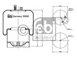 FEBI BILSTEIN 35690 dėklas, pneumatinė pakaba 
 Pakaba -> Pneumatinė pakaba
942 320 07 21, 942 328 07 01